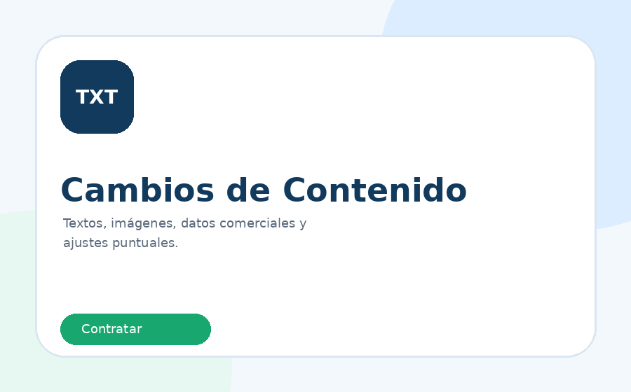 Cambios de contenido
