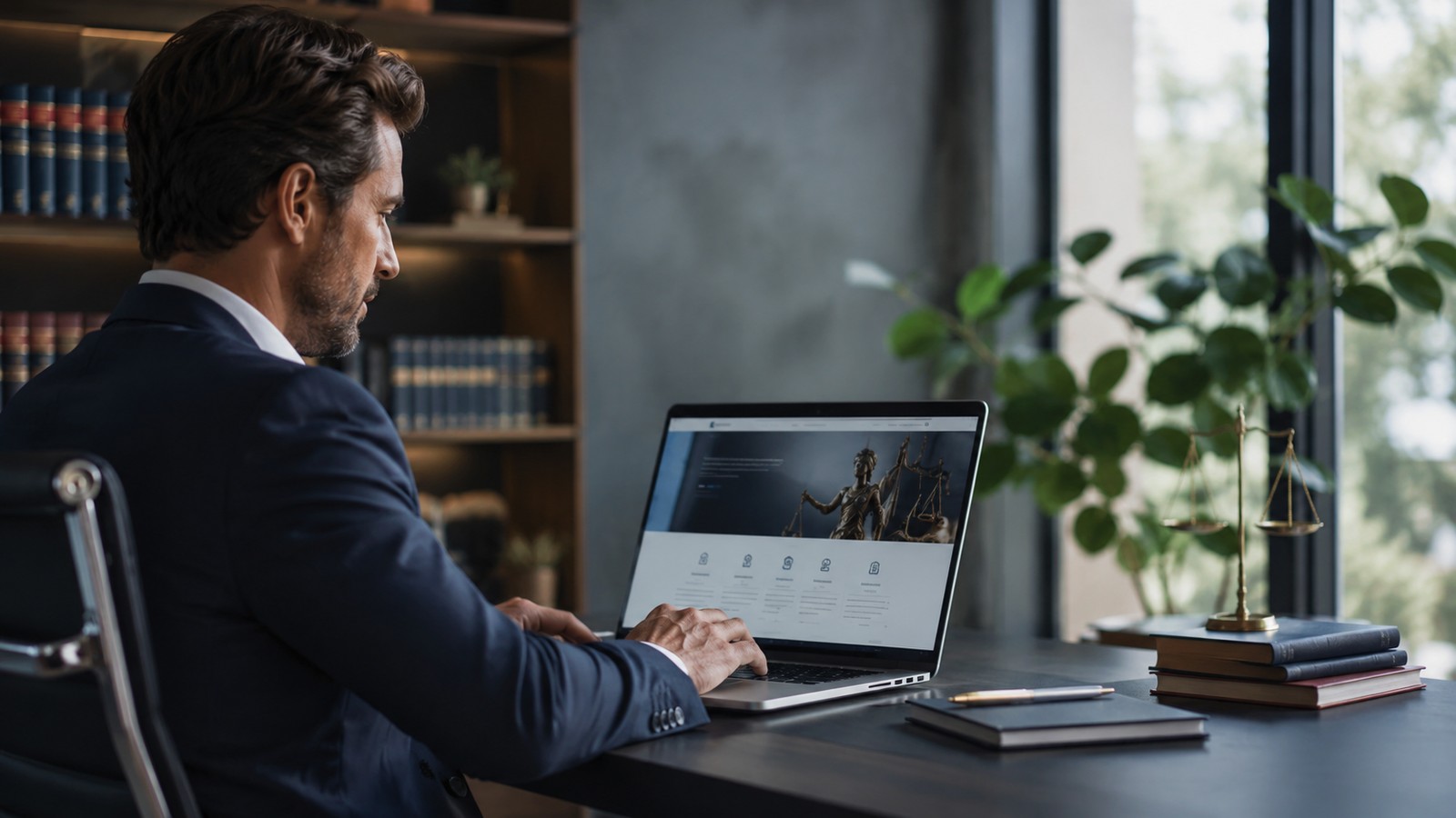 Profesional revisando su sitio web